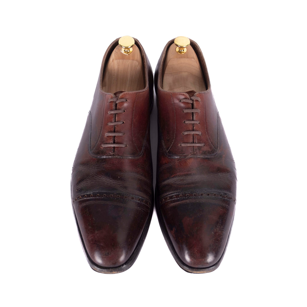Brown Leather Cap Toe Oxfords