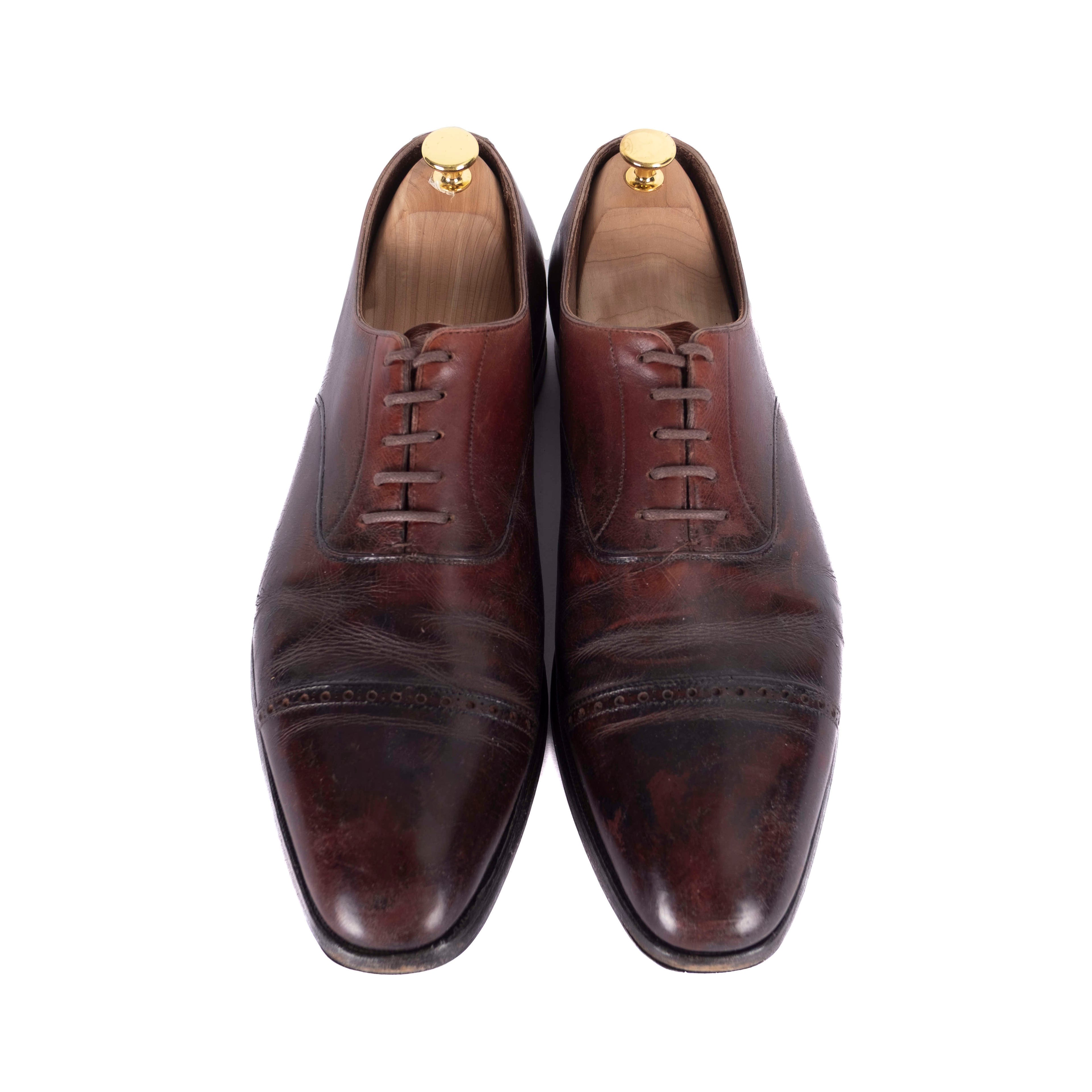 Brown Leather Cap Toe Oxfords