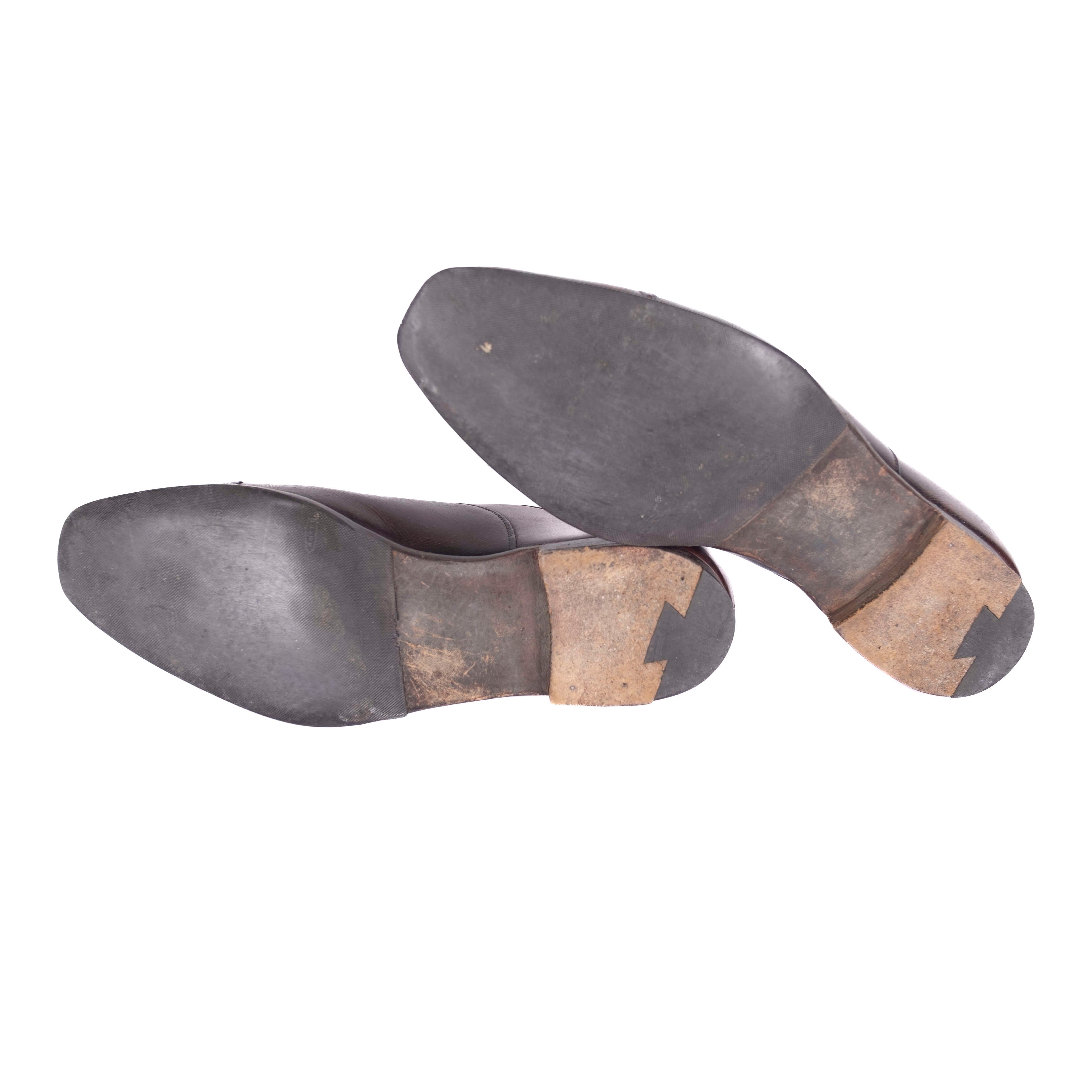 Brown Leather Cap Toe Oxfords