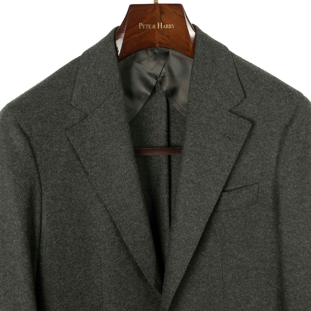 Neapolitan Hand Tailored Green Drapers Flannel Sport Coat