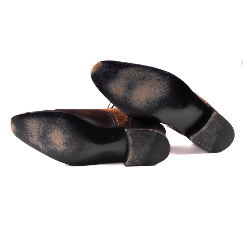 J. FitzPatrick Brown Suede and Leather Oxford Brogues