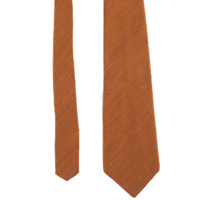 Burnt Orange Raw Silk Tie