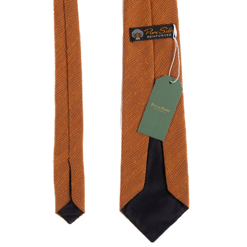Burnt Orange Raw Silk Tie
