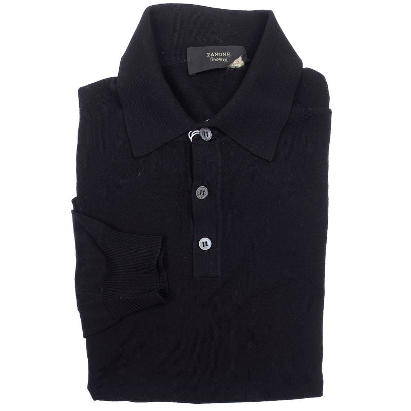 Black Long Sleeved Polo