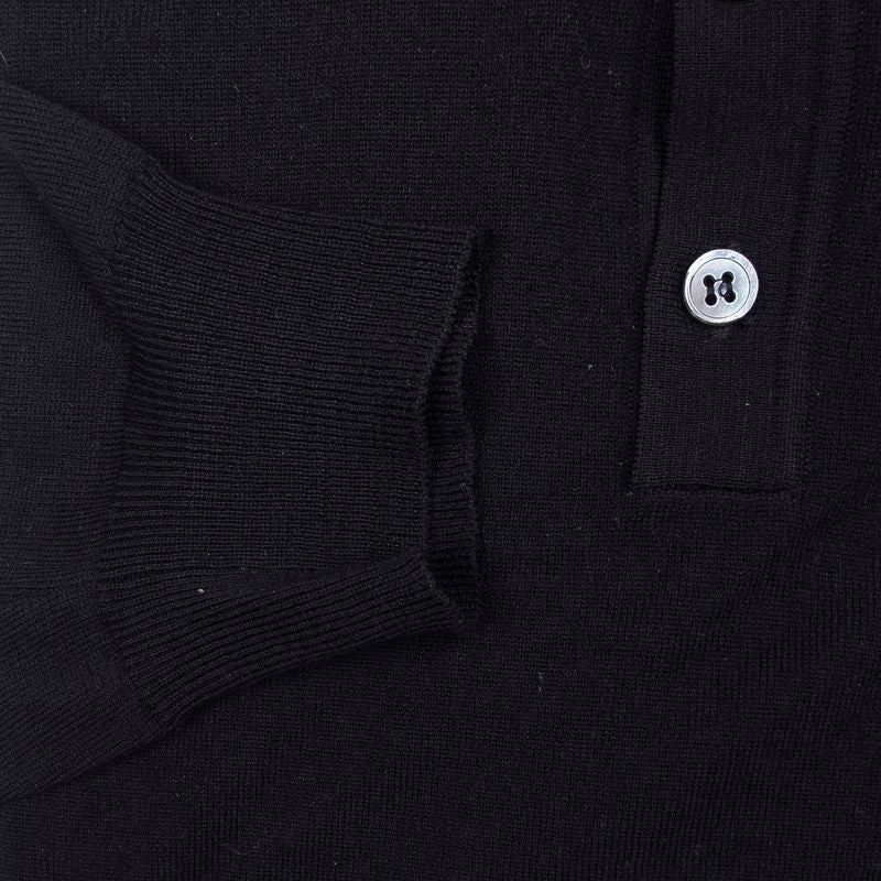 Black Long Sleeved Polo