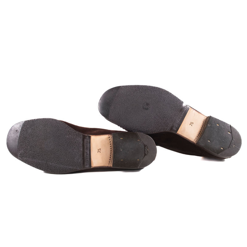 Gucci Brown Suede Tassel Loafers Sz 7.5 UK