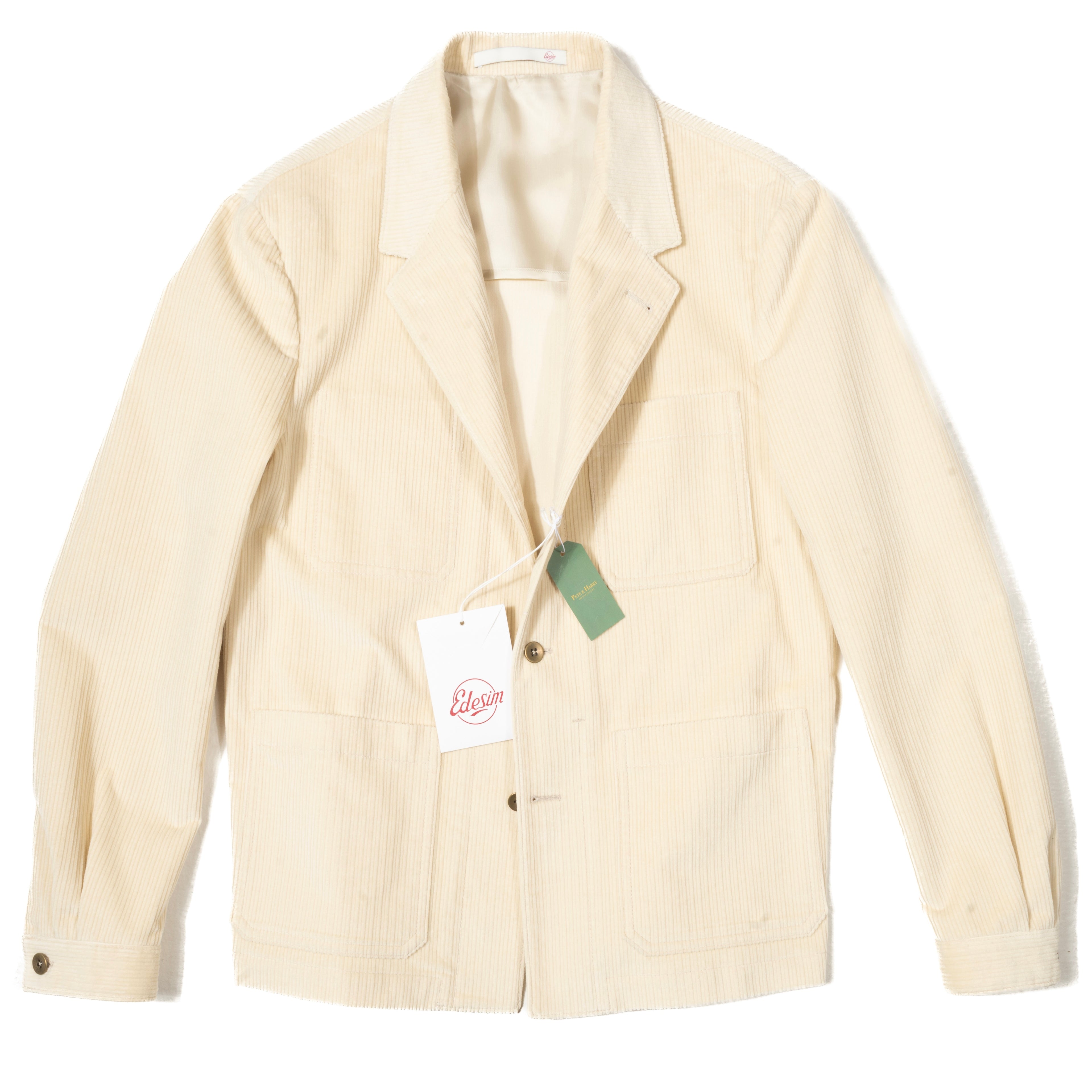 Neapolitan Hand Tailored Off White Utility Jacket, 54