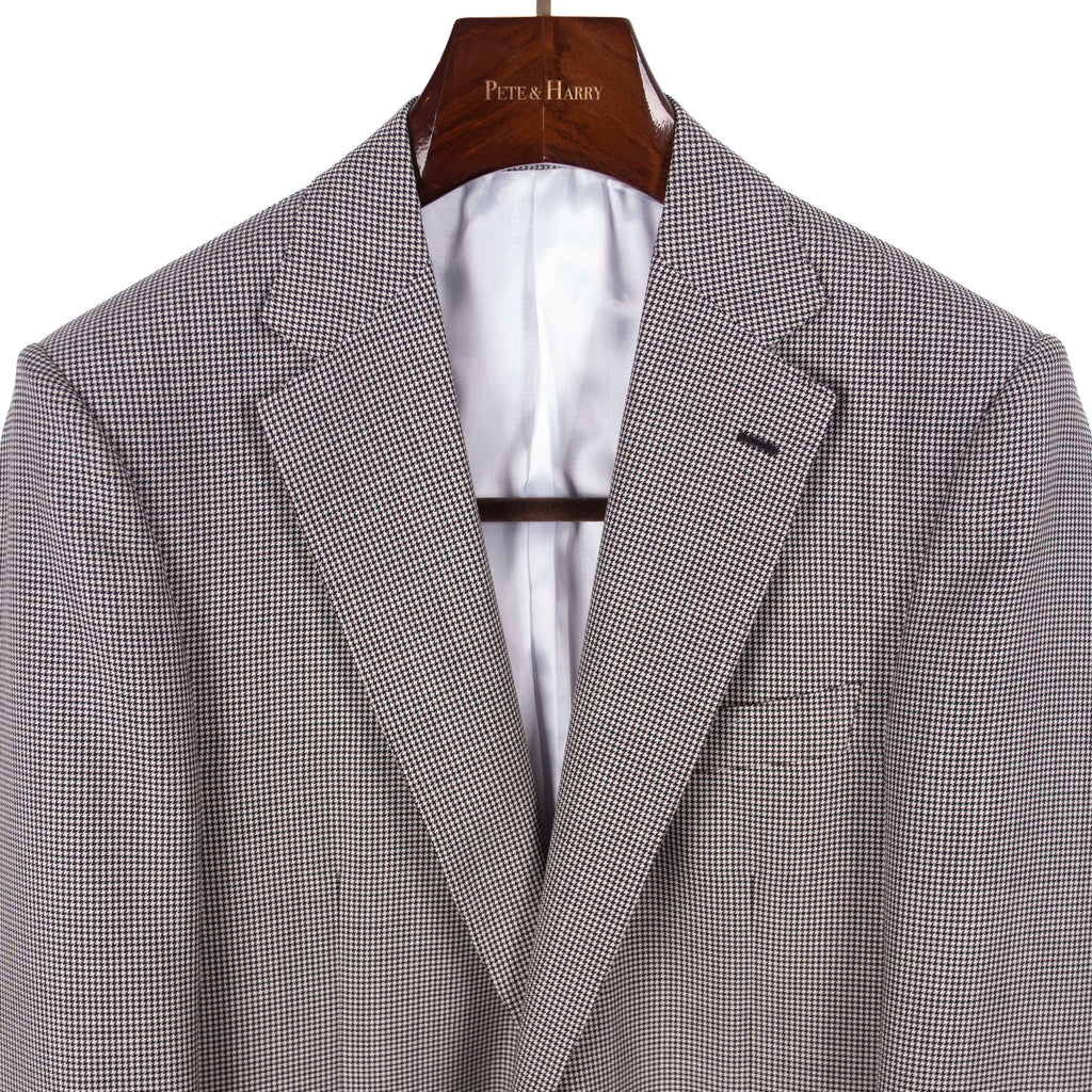 Neapolitan Hand Tailored Black and White Houndstooth Sport Coat