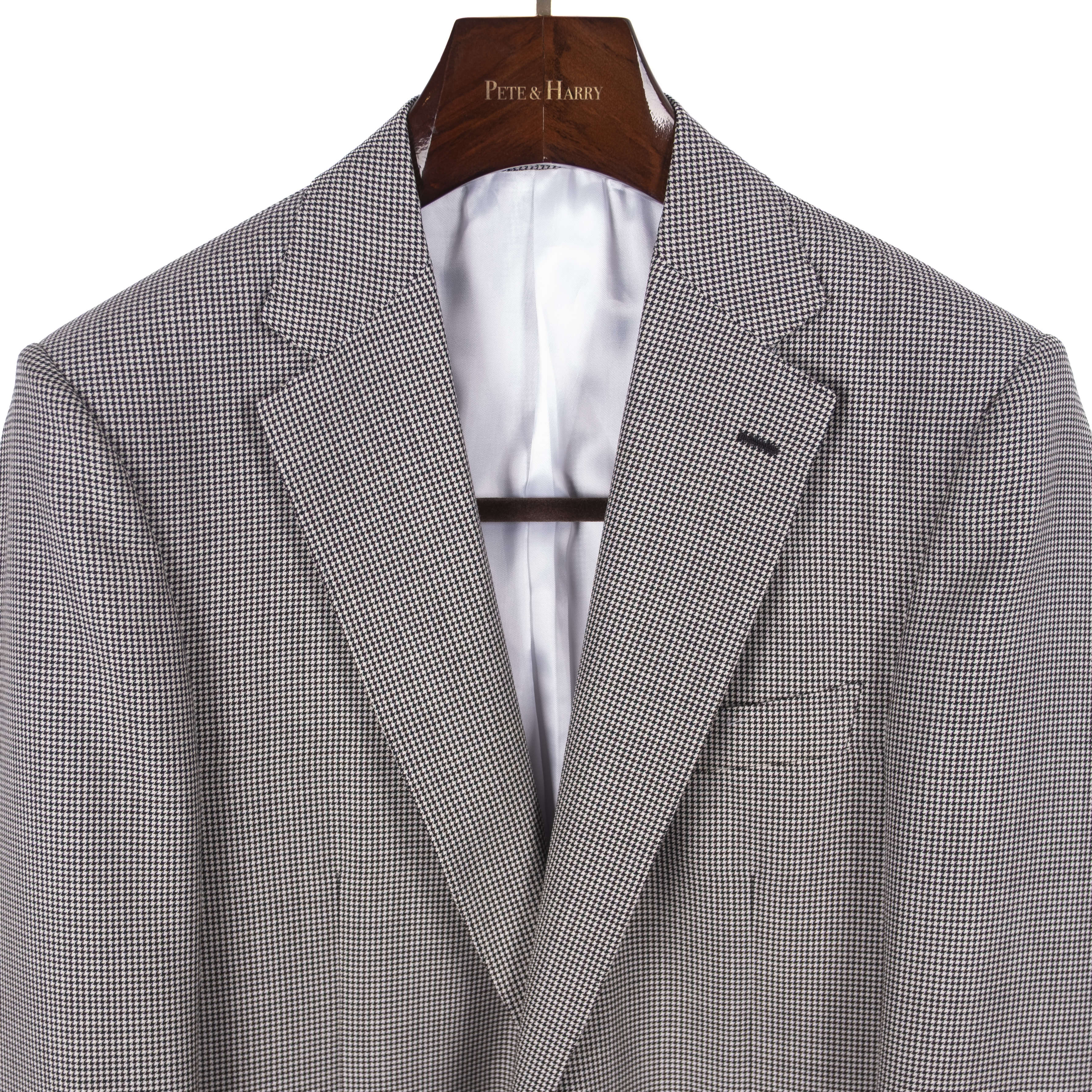 Neapolitan Hand Tailored Black and White Houndstooth Sport Coat