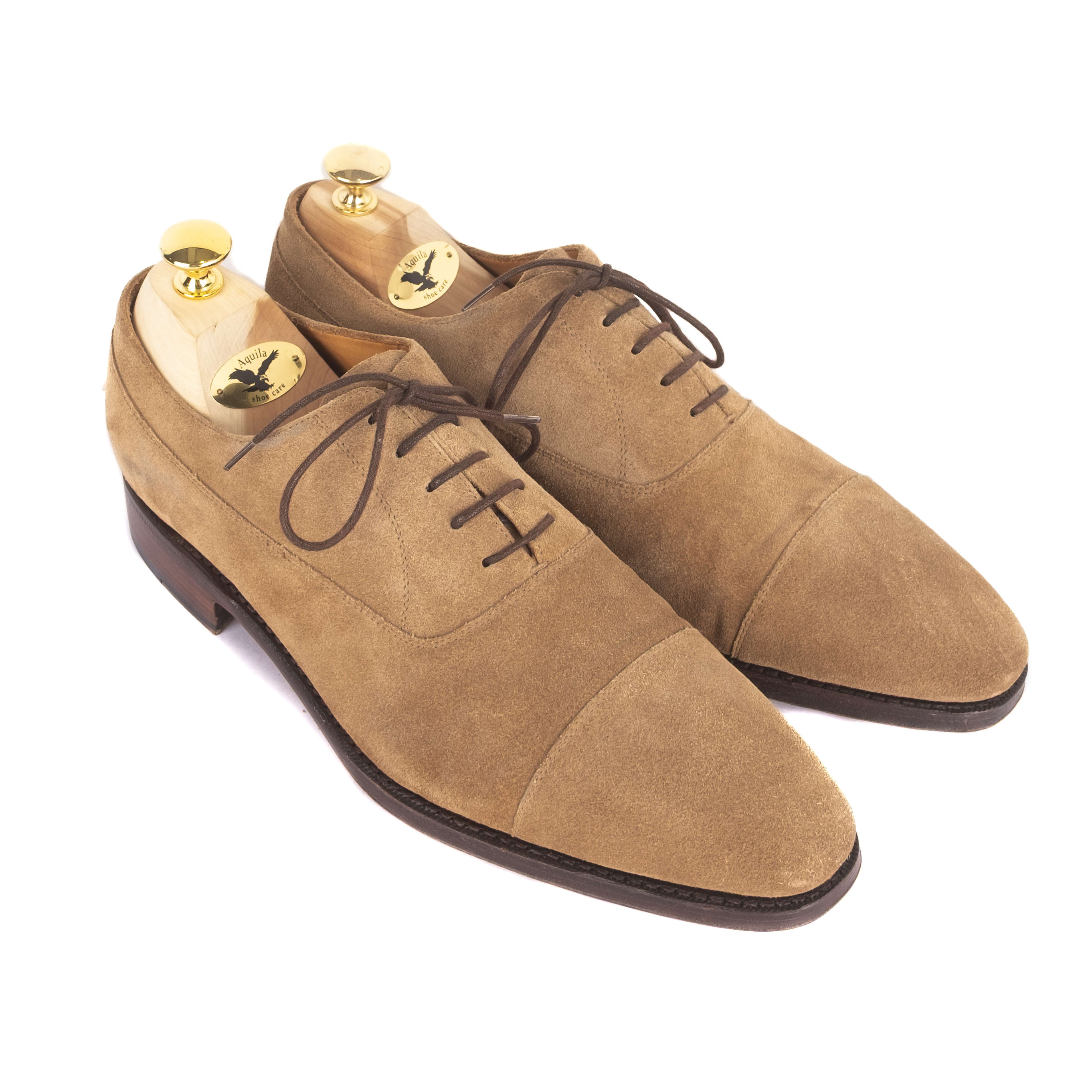 Suede Sand Cap Toe Oxfords