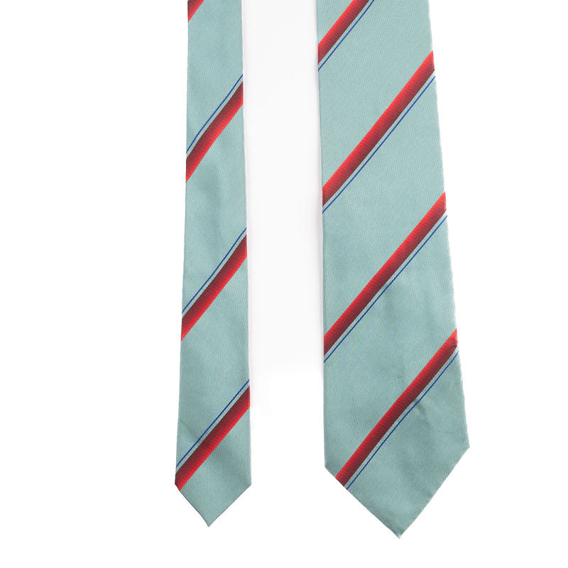 Blue, green and red striped Tie