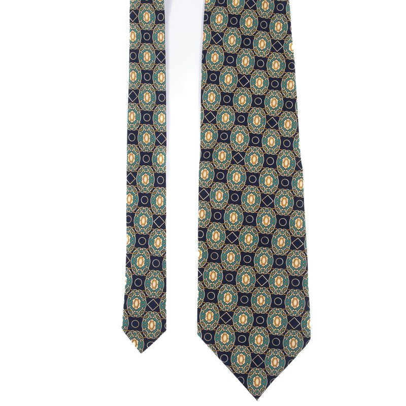 Bresciani Navy with green and yellow Tie