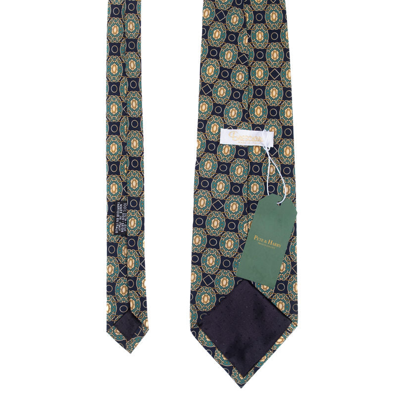 Bresciani Navy with green and yellow Tie