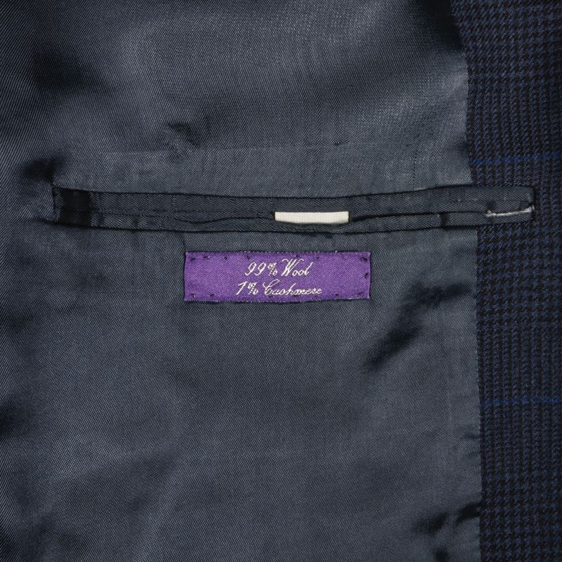 Ralph Lauren Purple Label Navy Prince of Wales Check Three Piece Suit