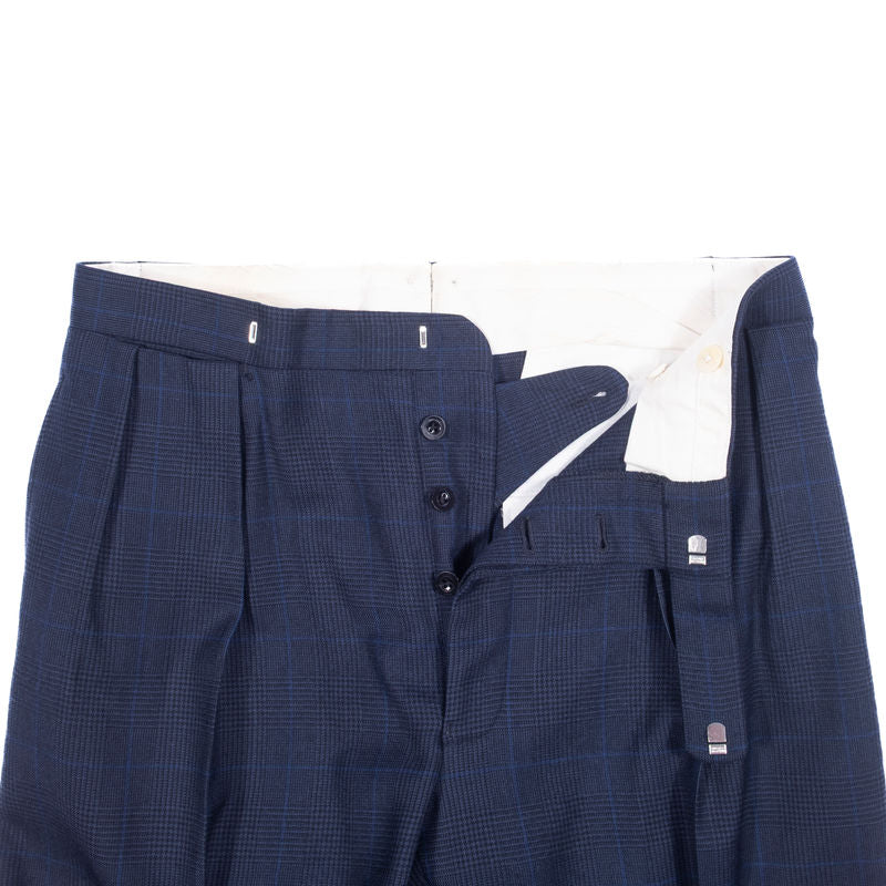 Ralph Lauren Purple Label Navy Prince of Wales Check Three Piece Suit