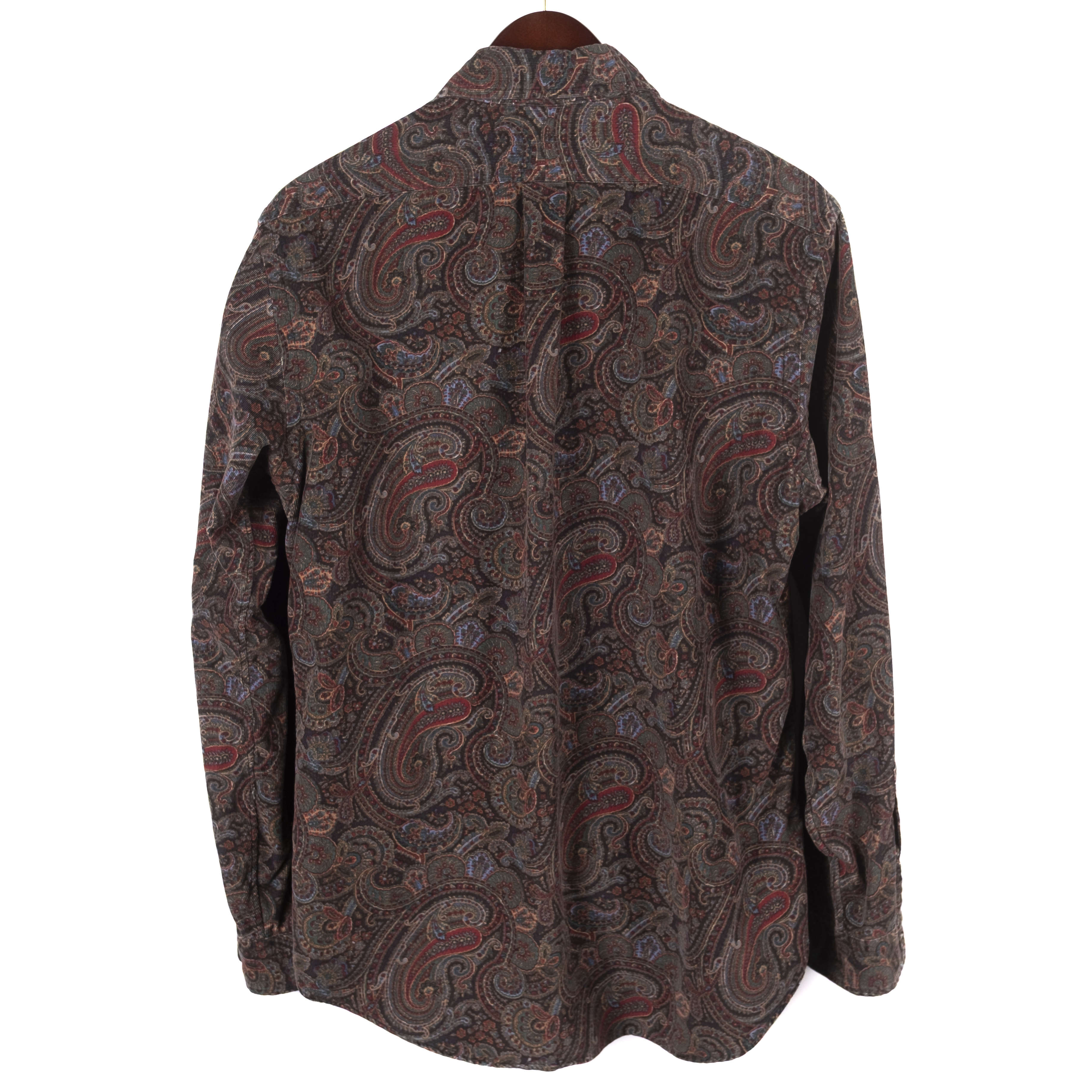Blue and Red Paisley Buttondown Corduroy Shirt