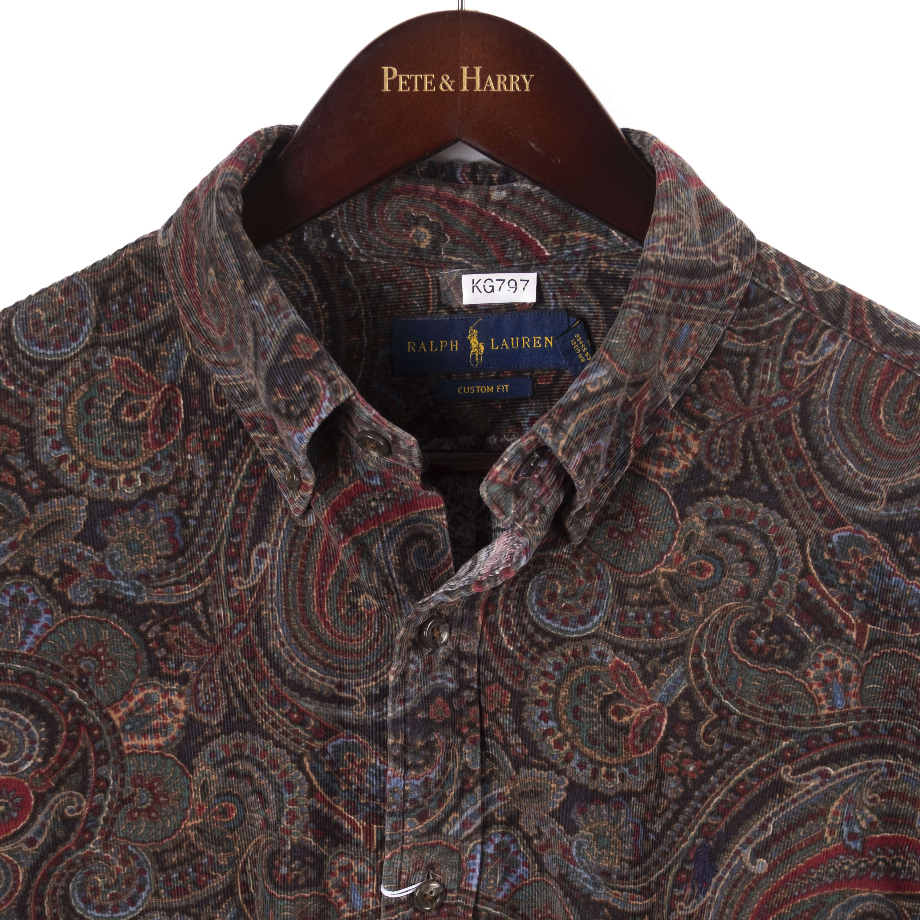 Blue and Red Paisley Buttondown Corduroy Shirt