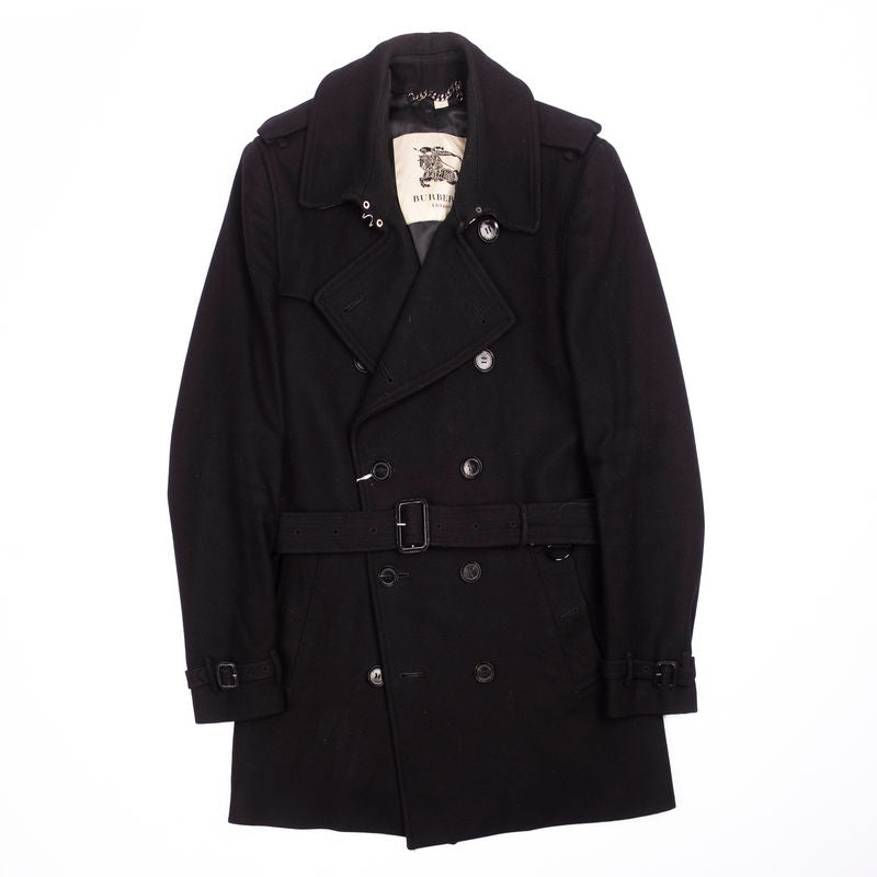 Black Double Breasted Trench Coat