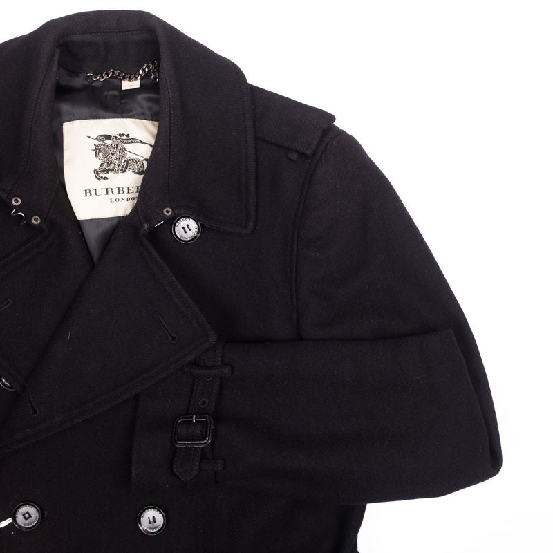 Black Double Breasted Trench Coat