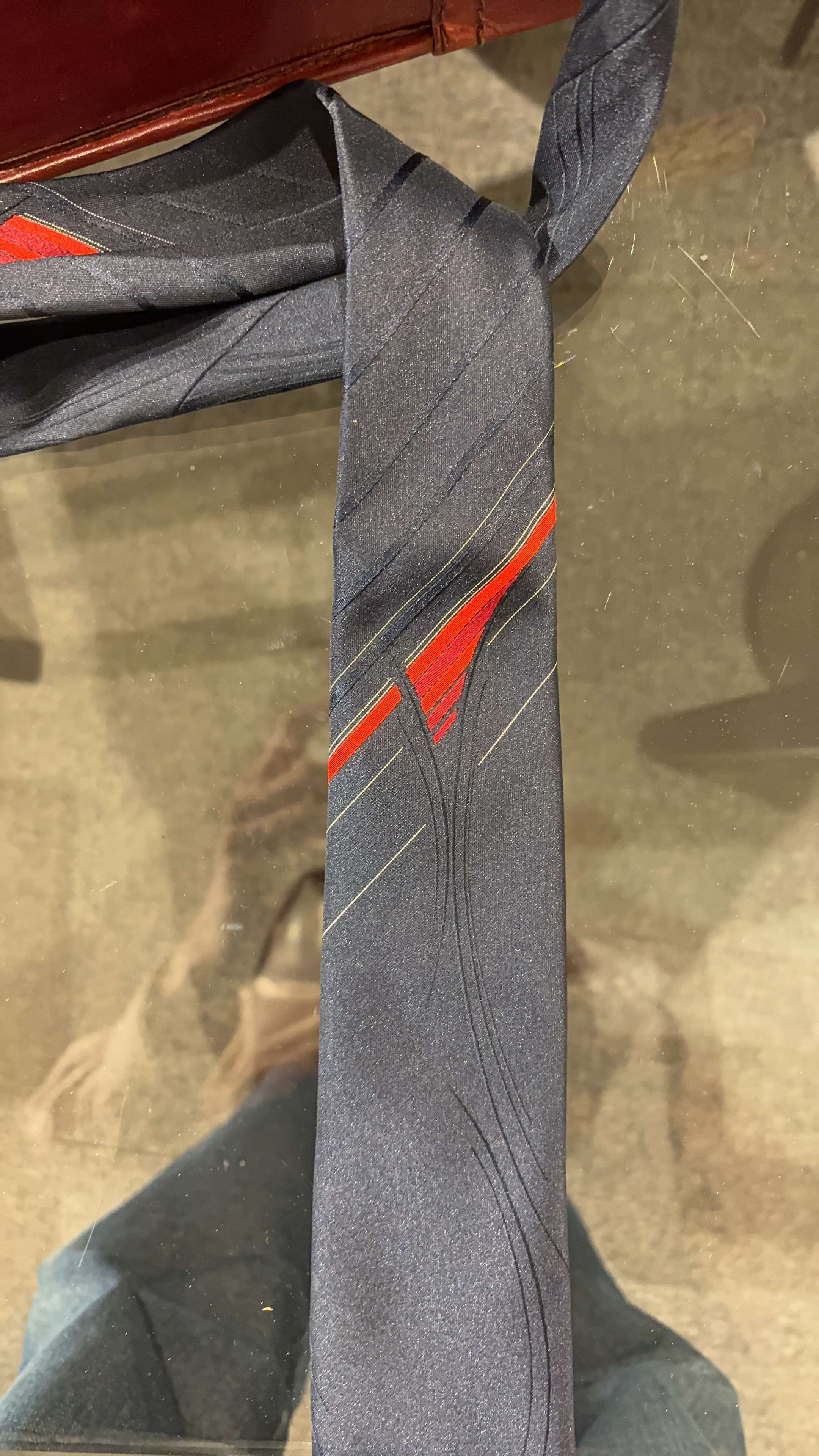 Navy and Red Striped Tie