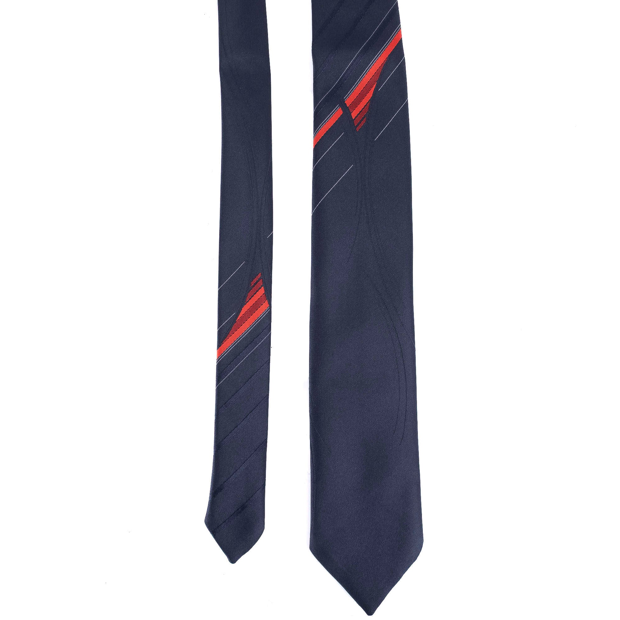 Navy and Red Striped Tie