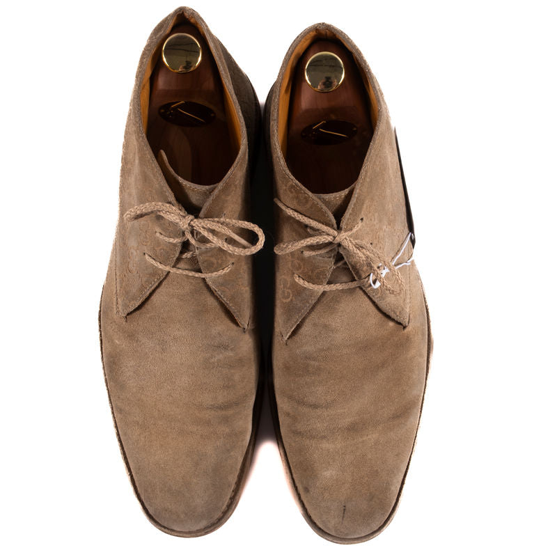 Gucci Beige Suede Chukka Boots Sz 44