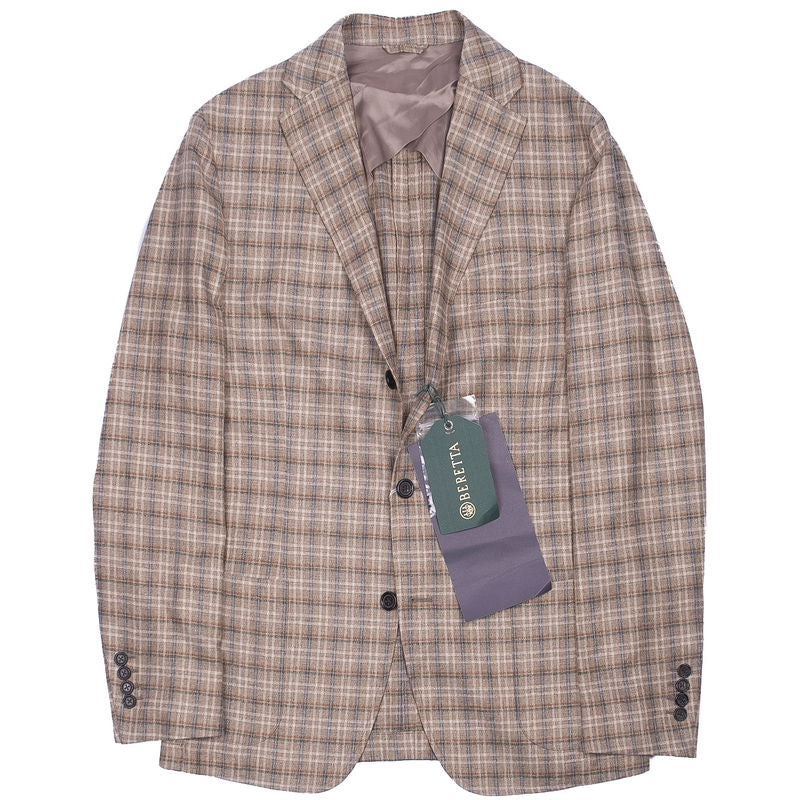 Beretta Beige Check Silk Sport Coat