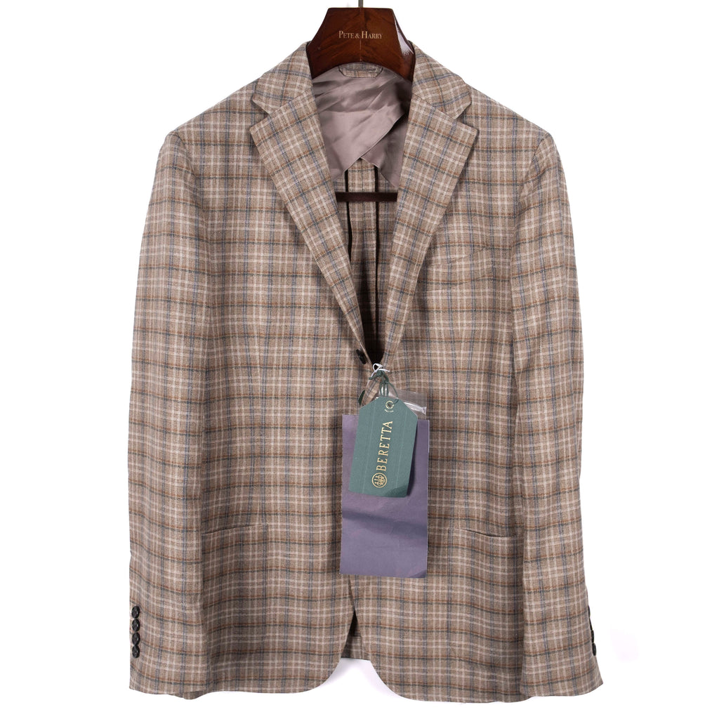 Beretta Beige Check Silk Sport Coat