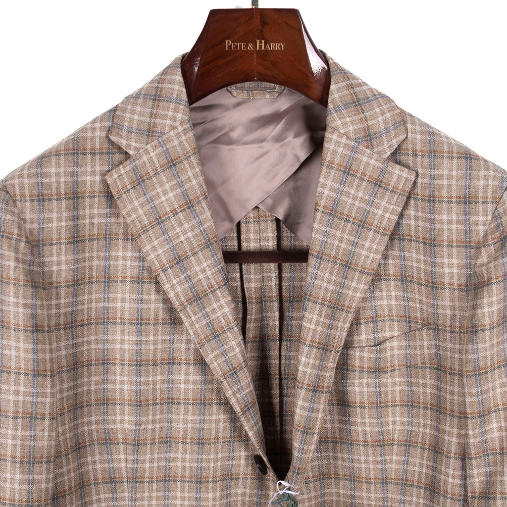 Beretta Beige Check Silk Sport Coat