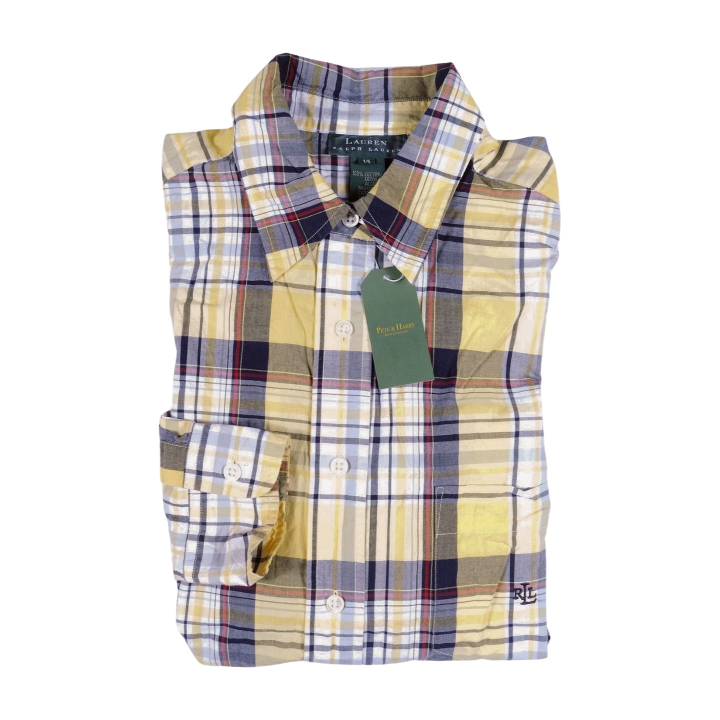 Ralph Lauren Yellow/Multicolored Madras Casual Shirt
