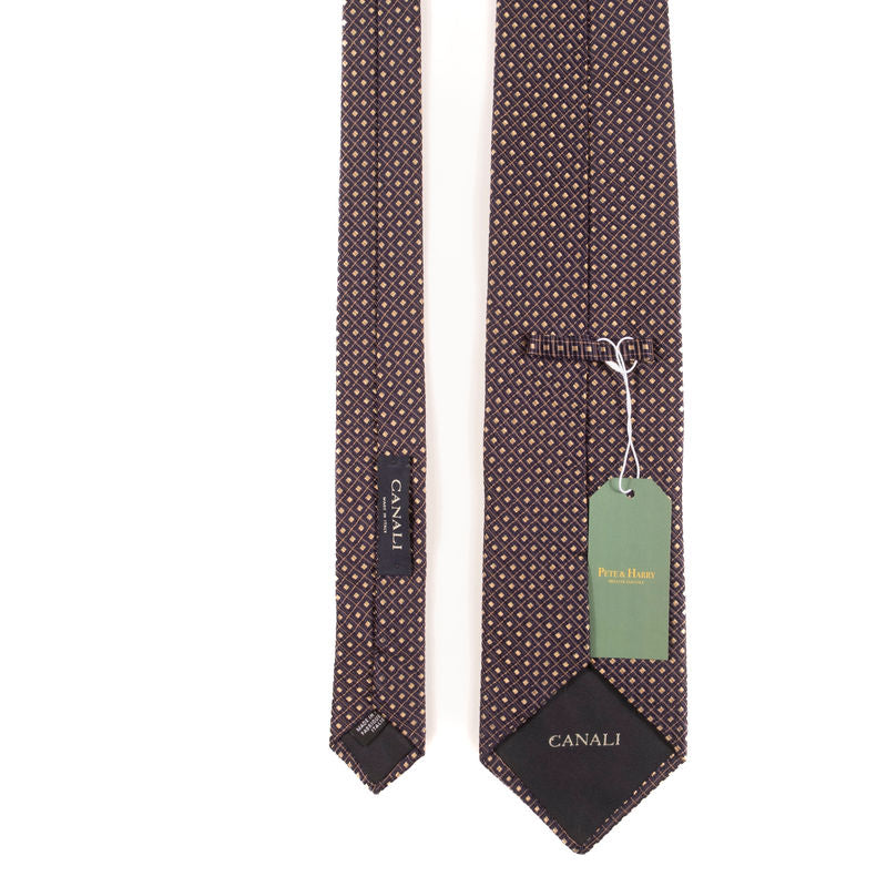 Canali Navy Tie with Small Pattern