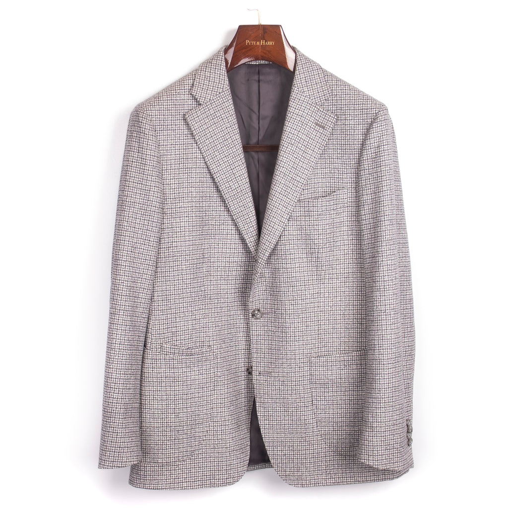 Grey Houndstooth Patch Pocket Sport Coat