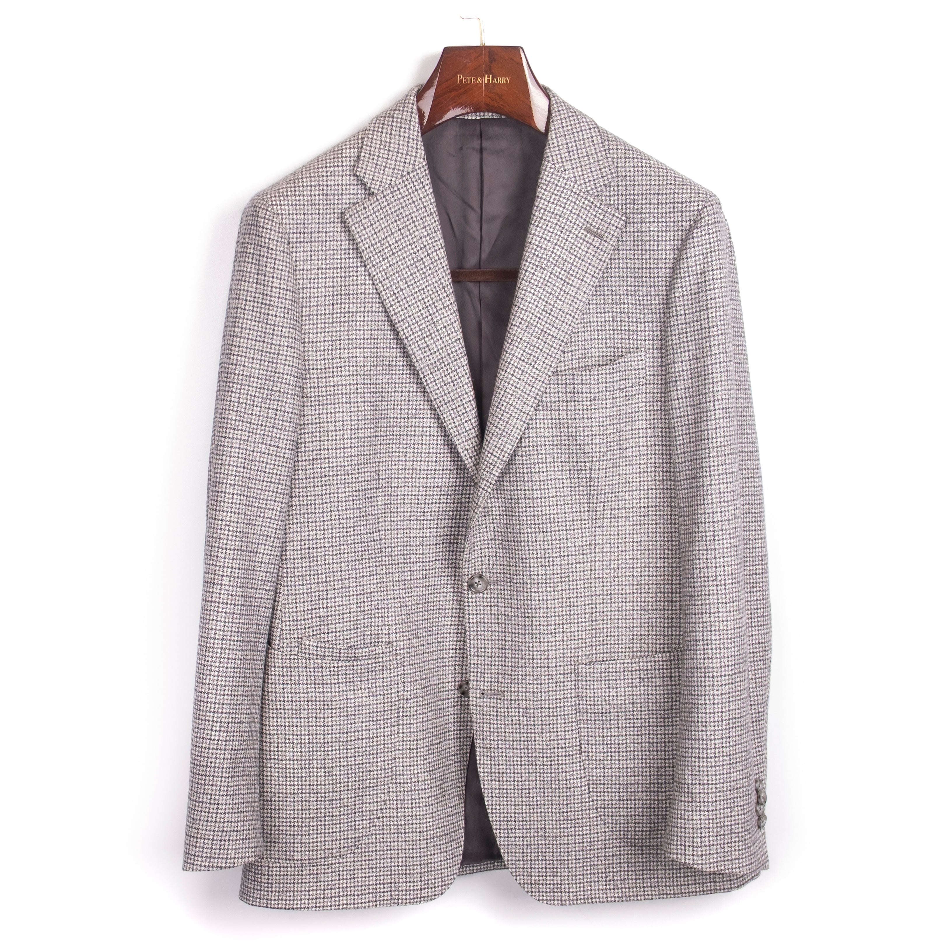 Grey Houndstooth Patch Pocket Sport Coat