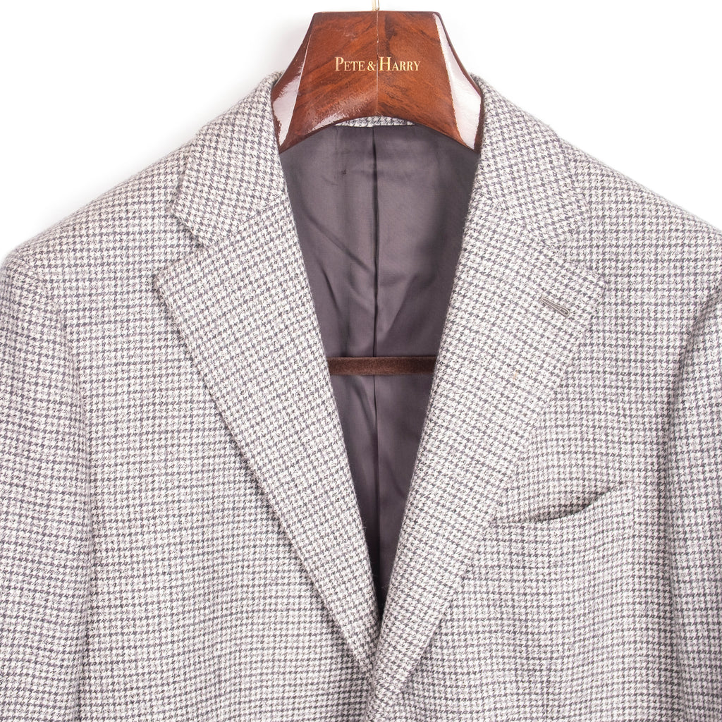 Grey Houndstooth Patch Pocket Sport Coat