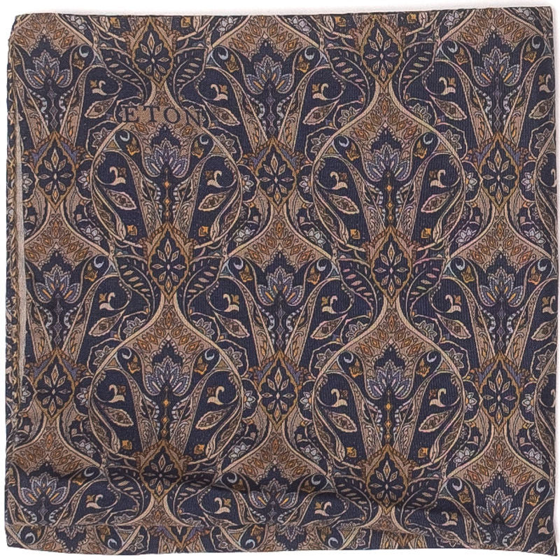 Navy Printed Pocket Square