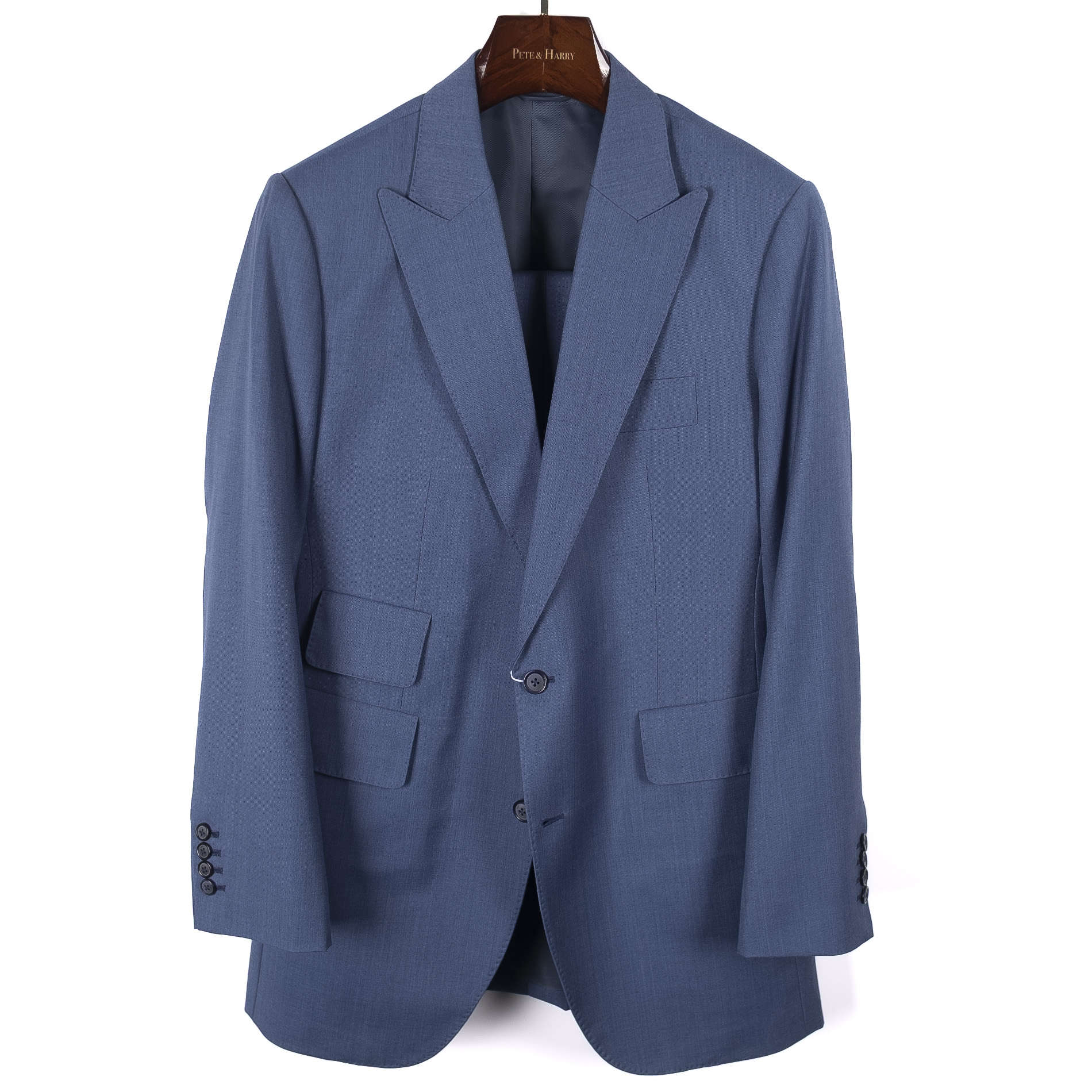 Light Blue Peak Lapel Suit