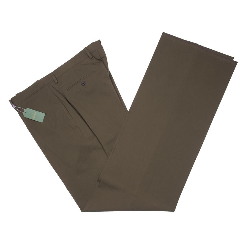 Neapolitan Hand Tailored Green Cotton Trouser