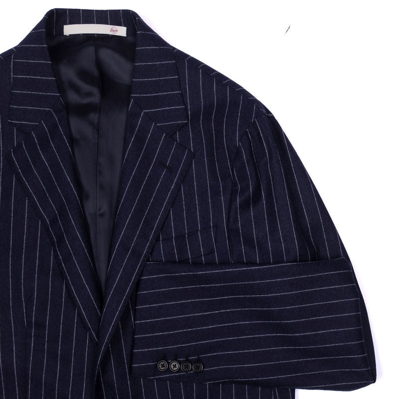 Neapolitan Hand Tailored Navy Pinstripe Neapolitan Suit Sz 56