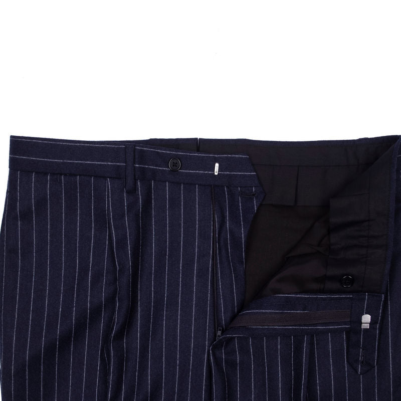 Neapolitan Hand Tailored Navy Pinstripe Neapolitan Suit Sz 56