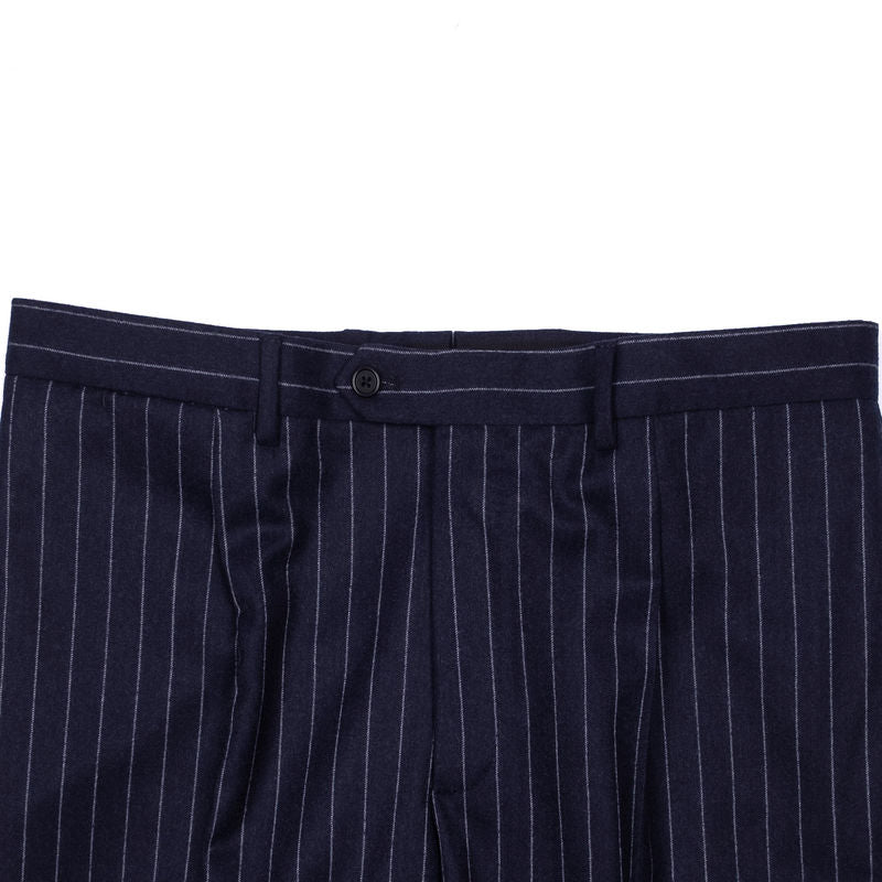 Neapolitan Hand Tailored Navy Pinstripe Neapolitan Suit Sz 56