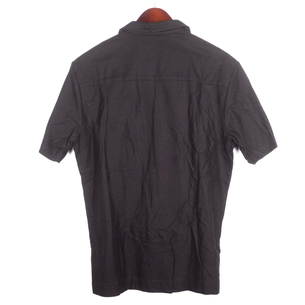 Black Short Sleeved Camp Collar Shirt