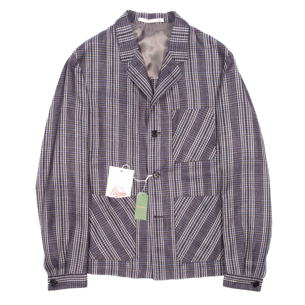 Neapolitan Hand Tailored Grey Check Chore Jacket Sz 52