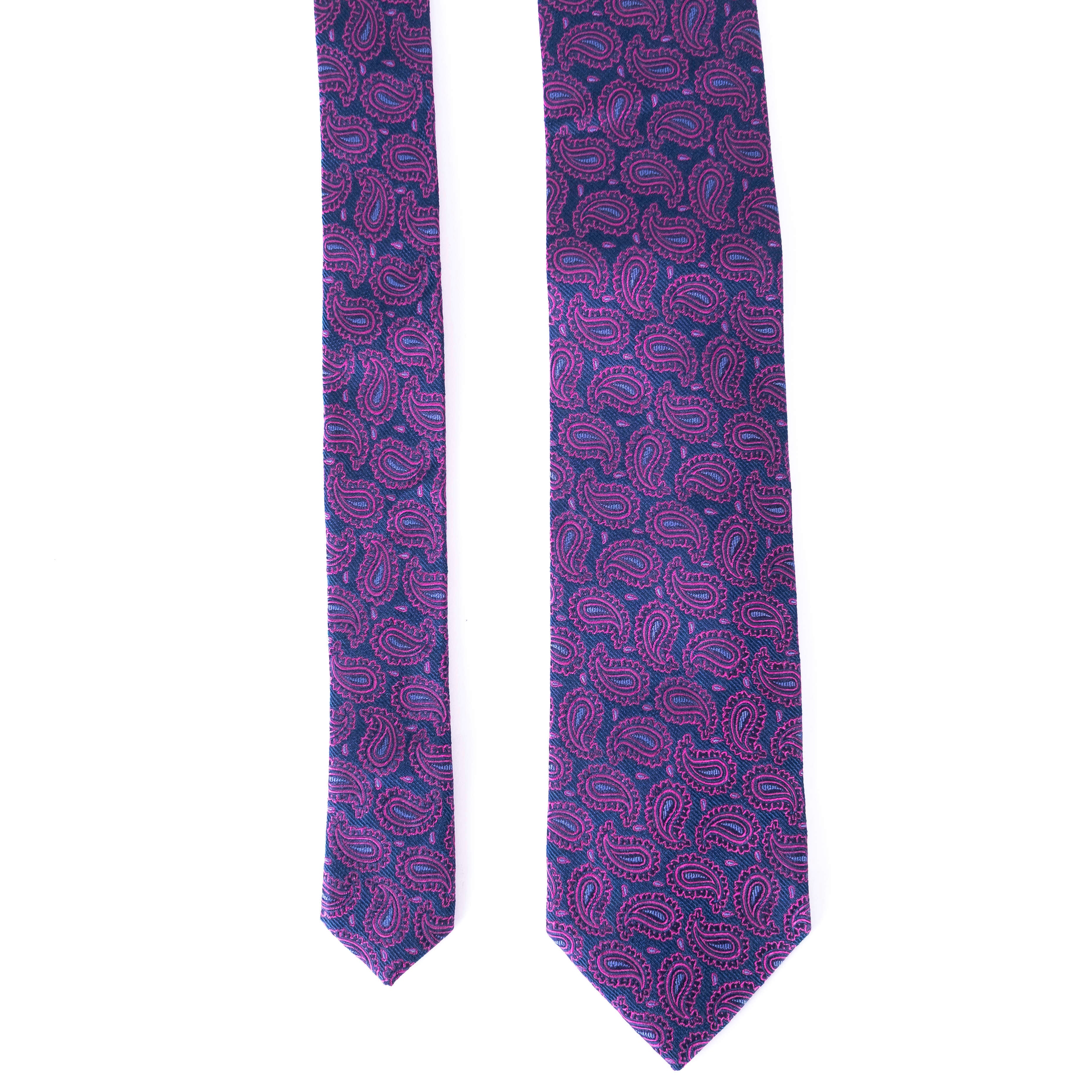 Navy and Purple Paisley Tie