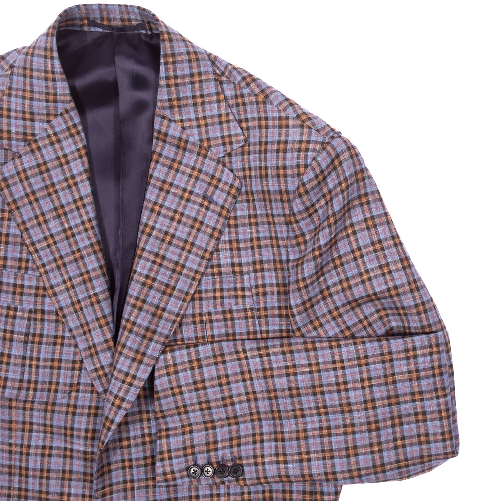Neapolitan Hand Tailored Blue, Beige and Red Checks Holland & Sherry Wool Sport Coat Sz 48