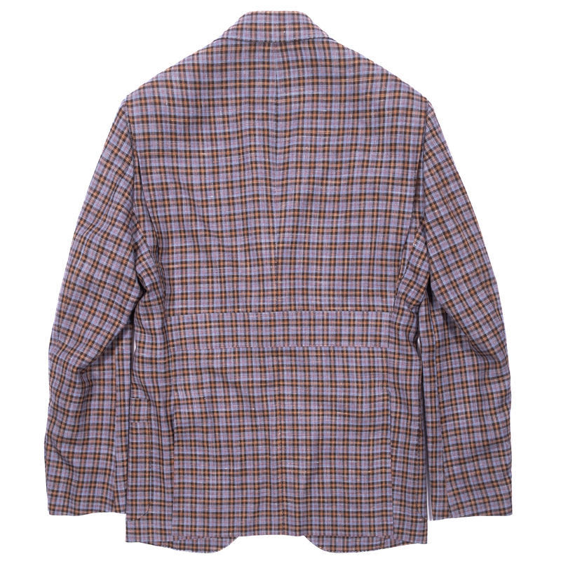 Blue, Beige and Red Checks Summer Wool Sport Coat Sz 48