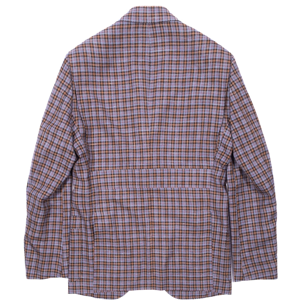 Neapolitan Hand Tailored Blue, Beige and Red Checks Summer Wool Sport Coat Sz 52