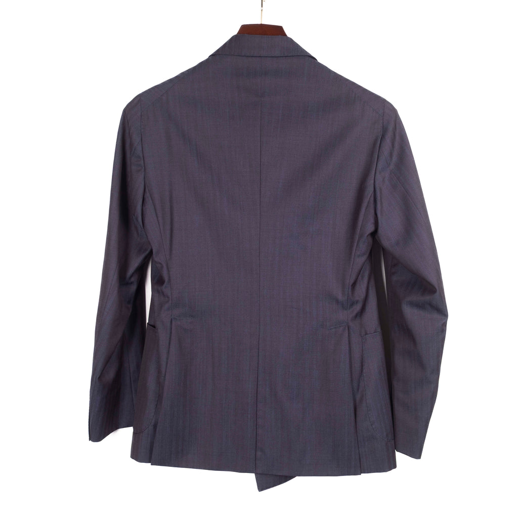 Navy Herringbone Double Breasted Suit