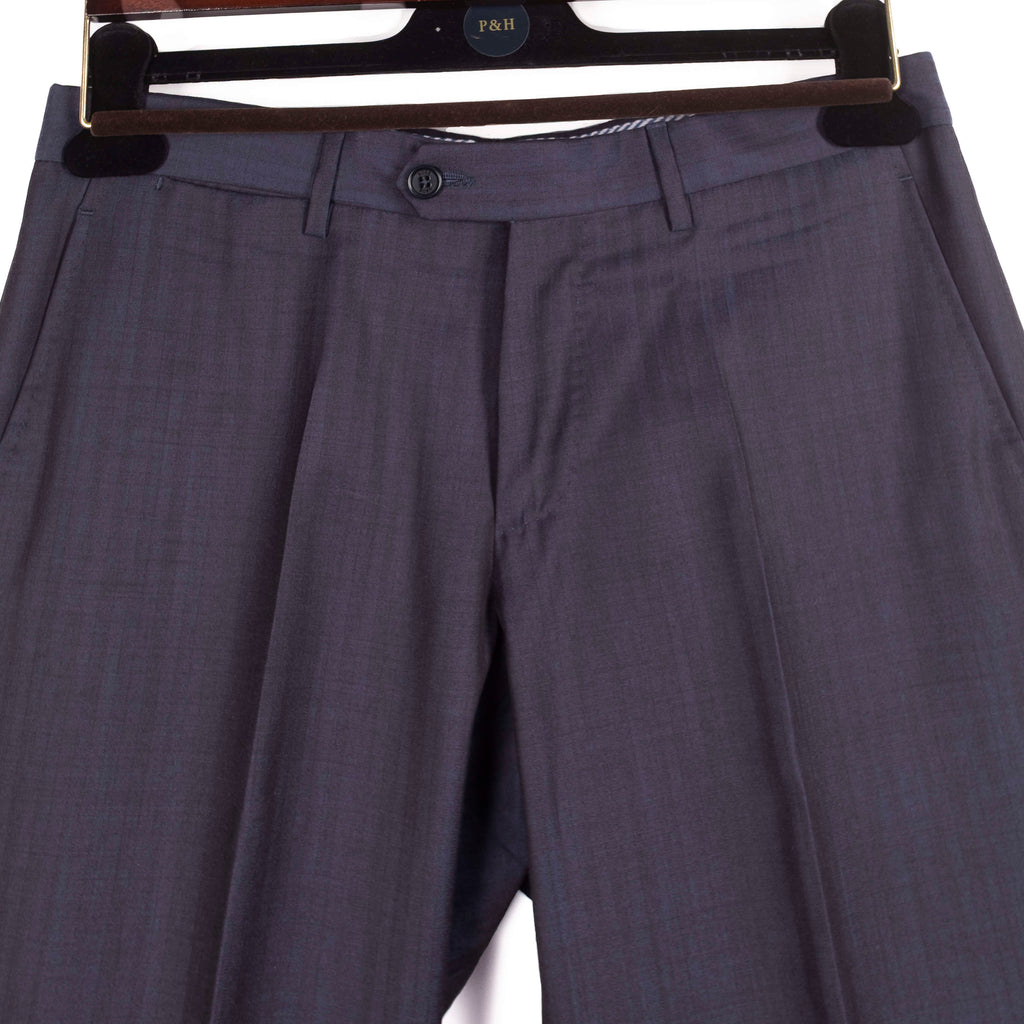 Navy Herringbone Double Breasted Suit