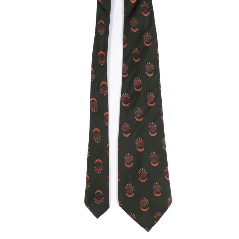 Yves Saint Laurent Black with Red and Orange Pattern Tie