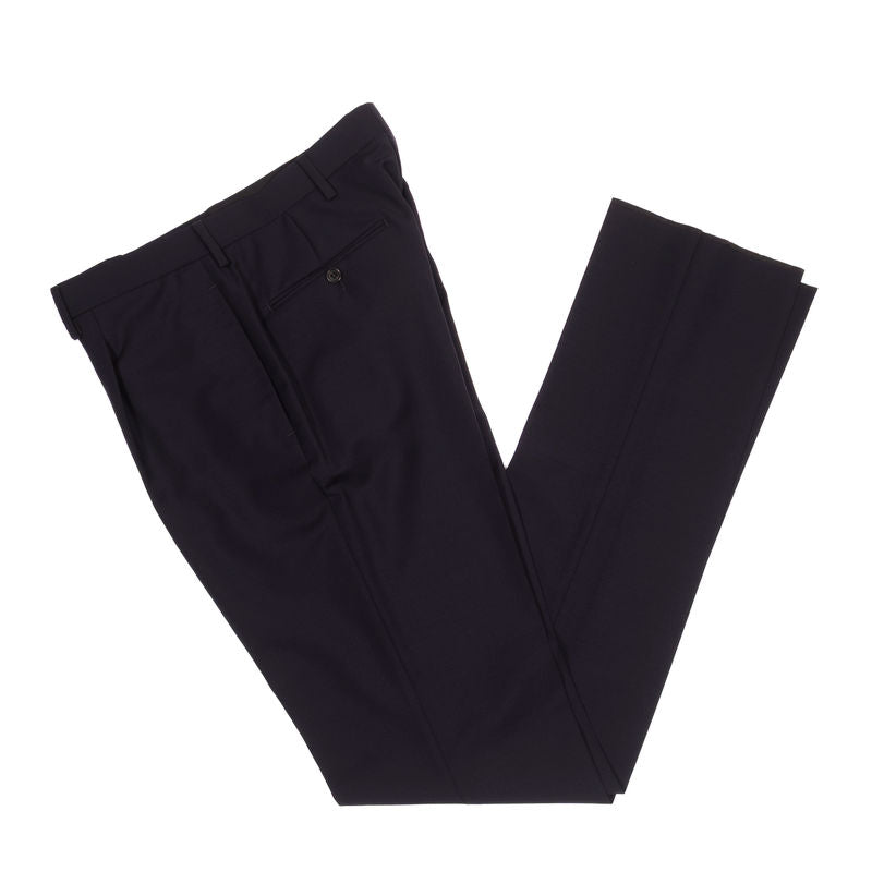 Neapolitan Hand Tailored Navy Peak Lapel Business Suit Sz 54